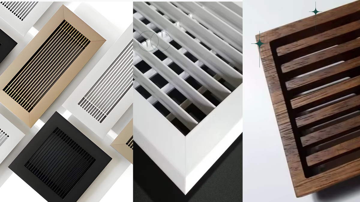 What are some common materials used for HVAC grills?